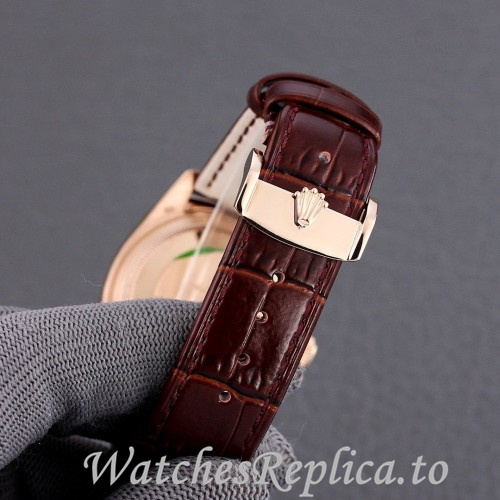 Swiss Rolex Day Date Replica 118139 Leather strap 36MM - WatchesReplica.is