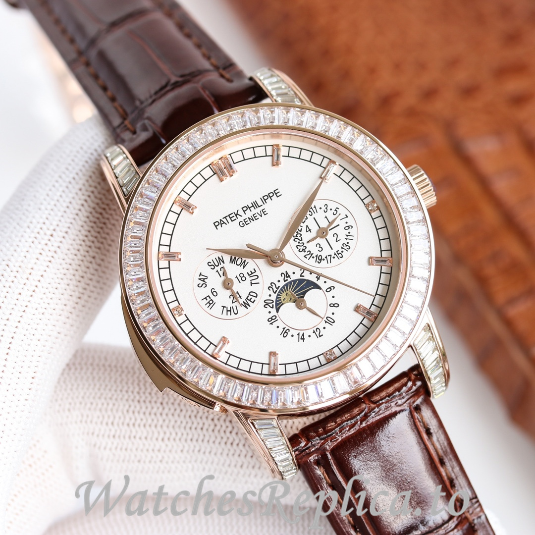 Patek Philippe Replica Complications 5073P Leather strap 42MM - WatchesReplica.is