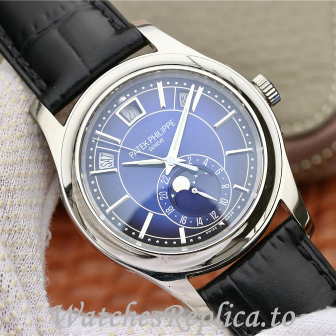 Patek Philippe Replica Complications 5205G Leather strap 40MM - WatchesReplica.is