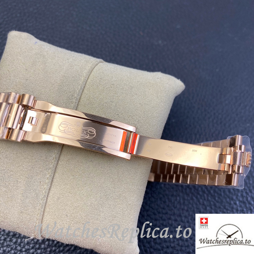 Swiss Rolex Datejust Replica 126233 Rose Gold strap 36MM - WatchesReplica.is