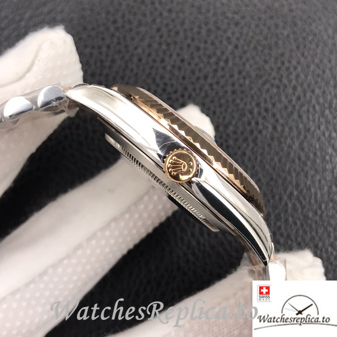 Swiss Rolex Datejust Replica Stainless steel strap 41MM Mother of pearl Dial - WatchesReplica.is