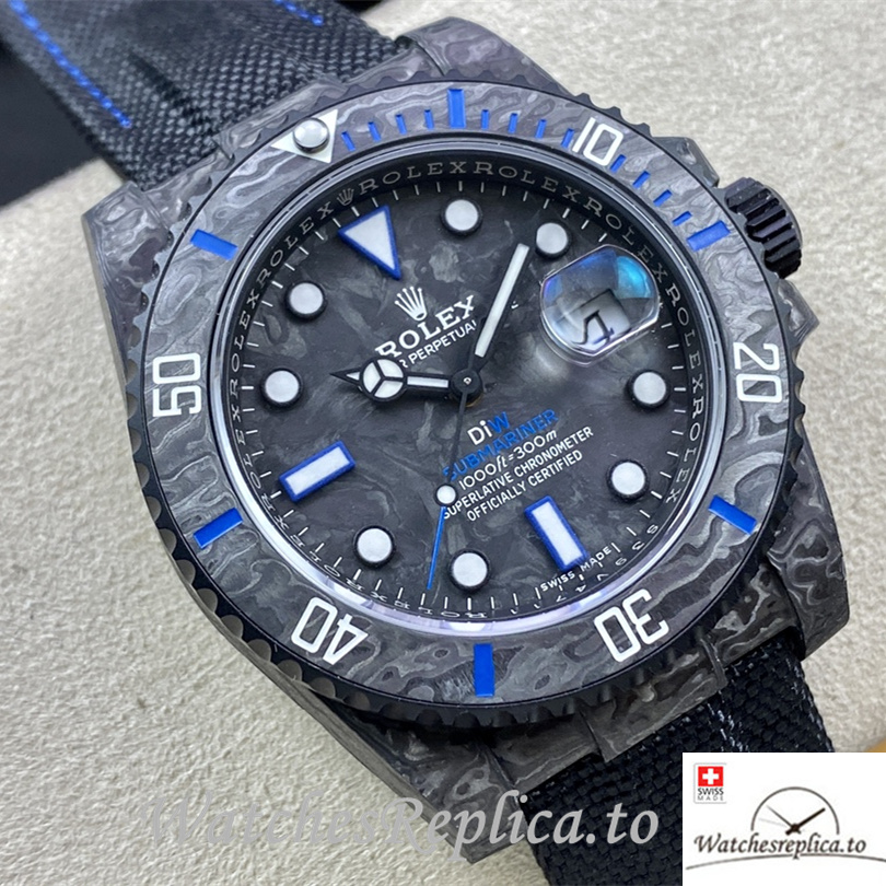 Swiss Rolex Sea Dweller Replica Canvas strap 40MM Blue - WatchesReplica.is
