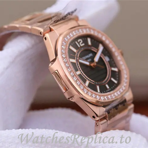 Patek Philippe Replica Nautilus 7011 Rose Gold strap 32MM - WatchesReplica.is