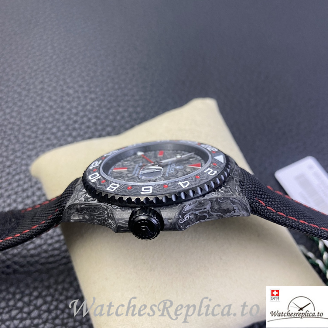 Swiss Rolex GMT Master Electro Carbon Carbon fiber strap 40MM - WatchesReplica.is