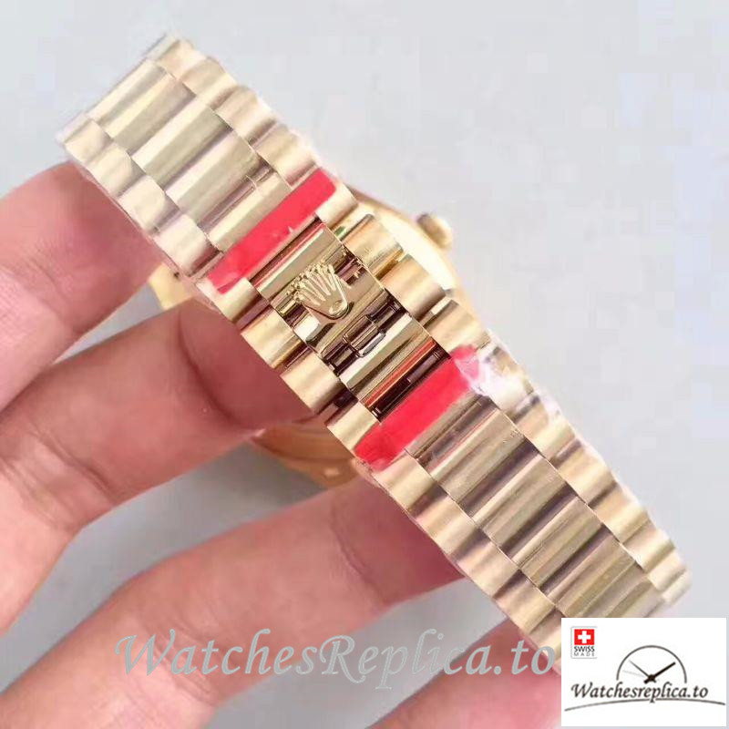 Swiss Rolex Day Date Replica M228238-0003 Gold strap 40MM - WatchesReplica.is