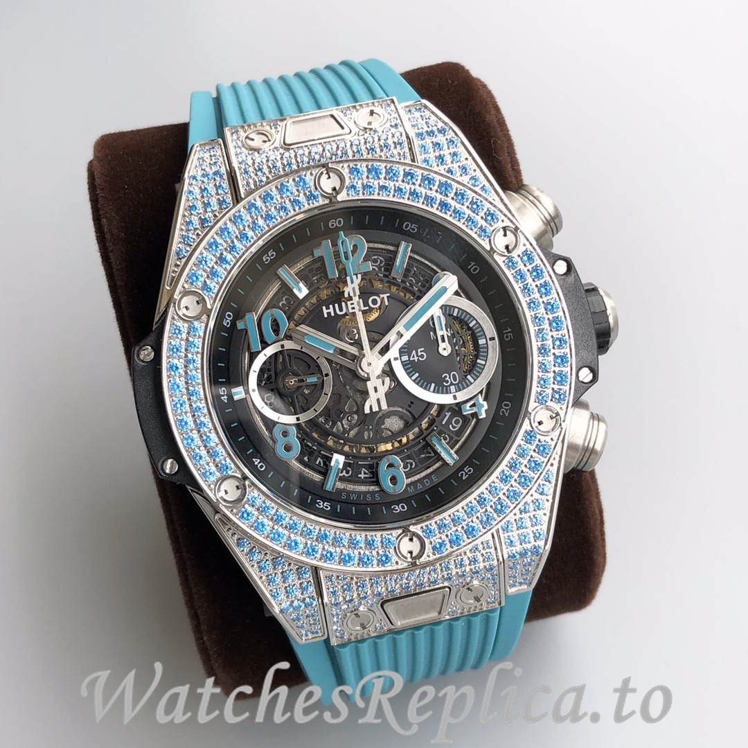 Hublot Replica Paraiba BIG BANG series Rubber strap 45MM - WatchesReplica.is