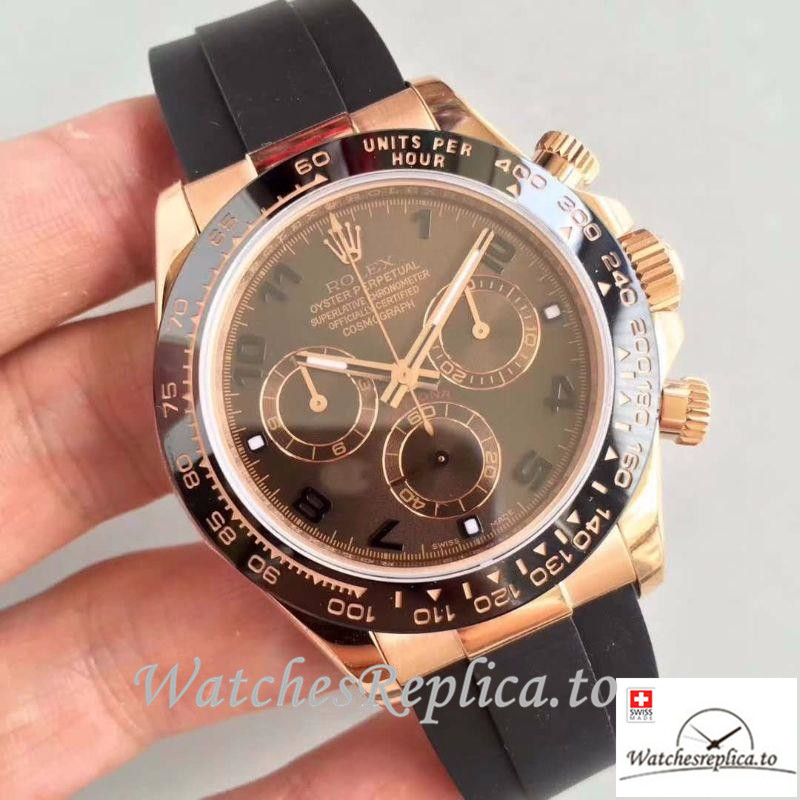 Swiss Rolex Daytona Cosmograph Replica 116515LN Number Markers 40MM - WatchesReplica.is