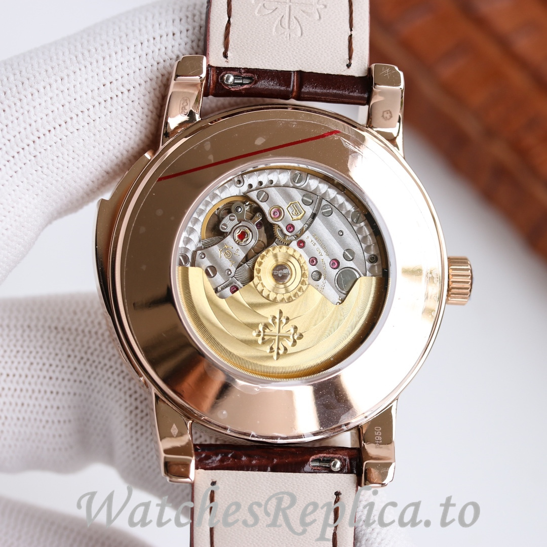 Patek Philippe Replica Complications 5073P Leather strap 42MM - WatchesReplica.is