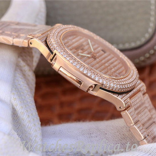 Patek Philippe Replica Nautilus Rose Gold strap 40MM - WatchesReplica.is