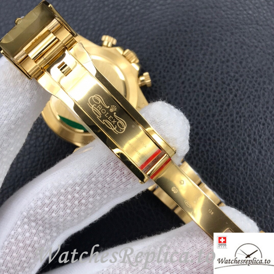 Swiss Rolex Daytona Replica 116508 Yellow Gold strap 40MM - WatchesReplica.is