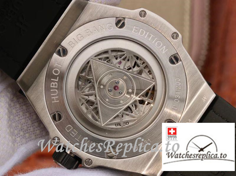 Swiss Hublot Big Bang Sang Bleu Titanium Replica 415.NX.1112.VR.MXM16 Black Strap 45MM - WatchesReplica.is