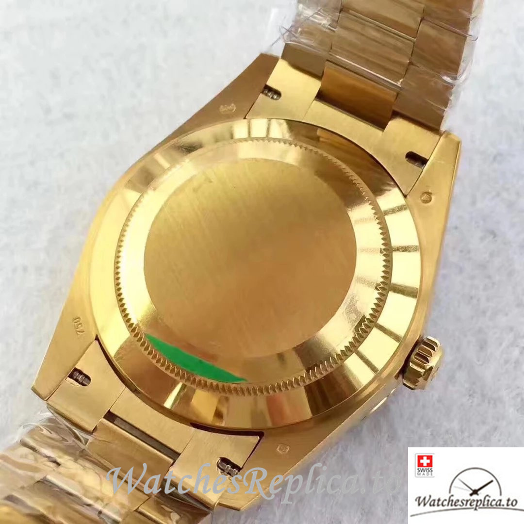 Swiss Rolex Day-Date Replica 228398 Yellow Gold strap 40MM - WatchesReplica.is
