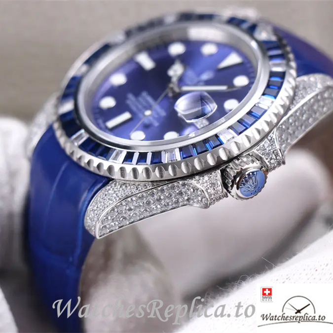 Swiss Rolex Submariner Replica 116610LV Leather strap 40MM - WatchesReplica.is