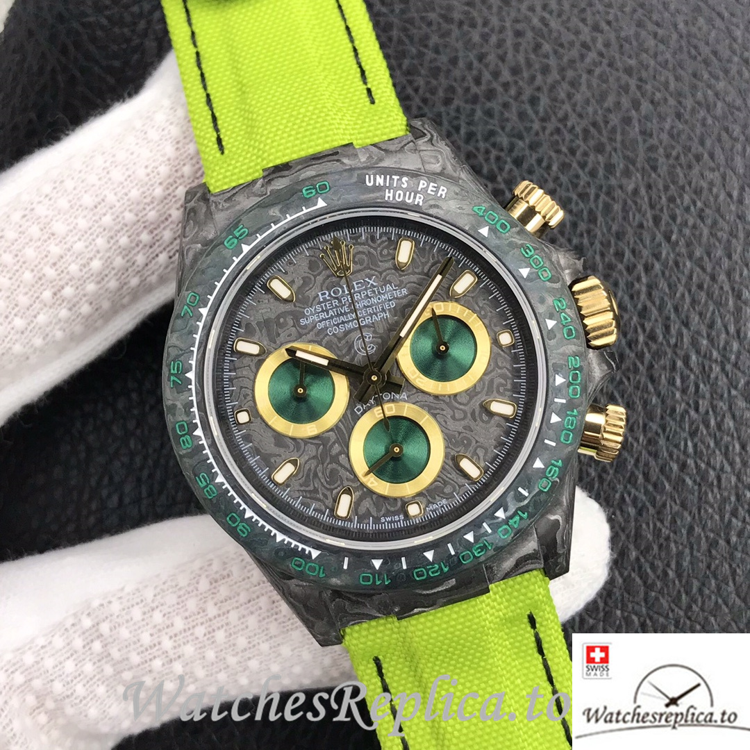 Swiss Rolex Daytona Replica Canvas strap 40MM Grey Dial - WatchesReplica.is