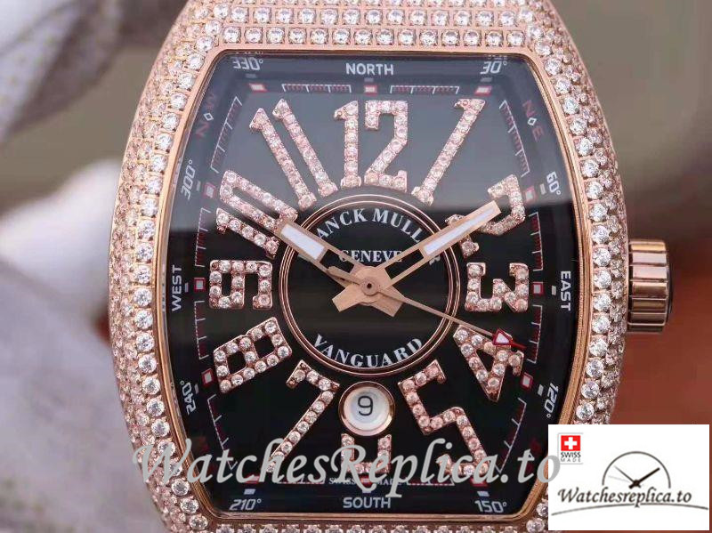 Swiss Franck Muller Vanguard Replica V45.SC.DT.D.NBR.CD.5N.NR Black Strap 44 MM × 54 MM - WatchesReplica.is