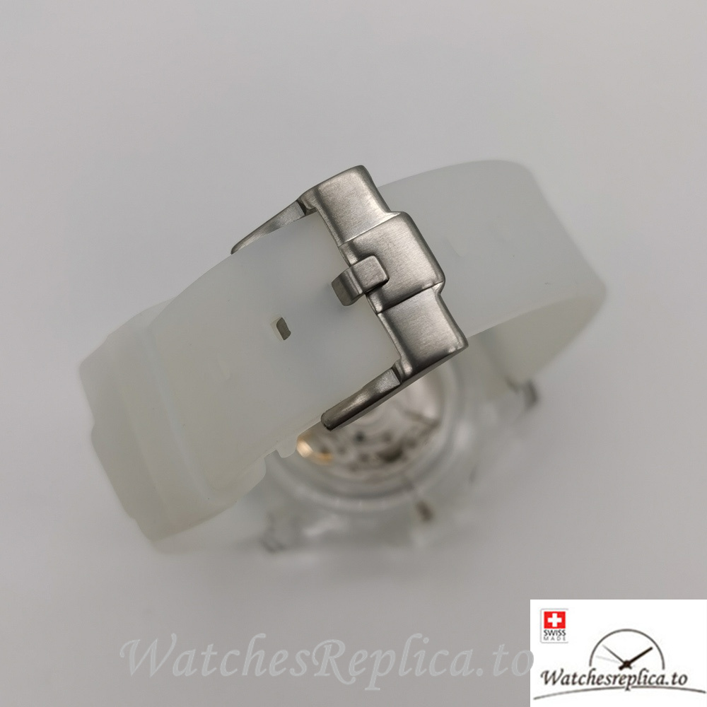 Swiss Rolex Submariner Replica White Rubber strap 40MM - WatchesReplica.is