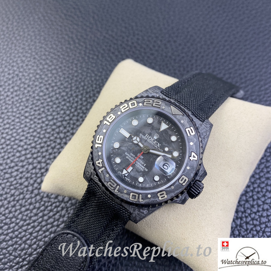 Swiss Rolex GMT Master Electro Carbon Carbon fiber strap 40MM - WatchesReplica.is