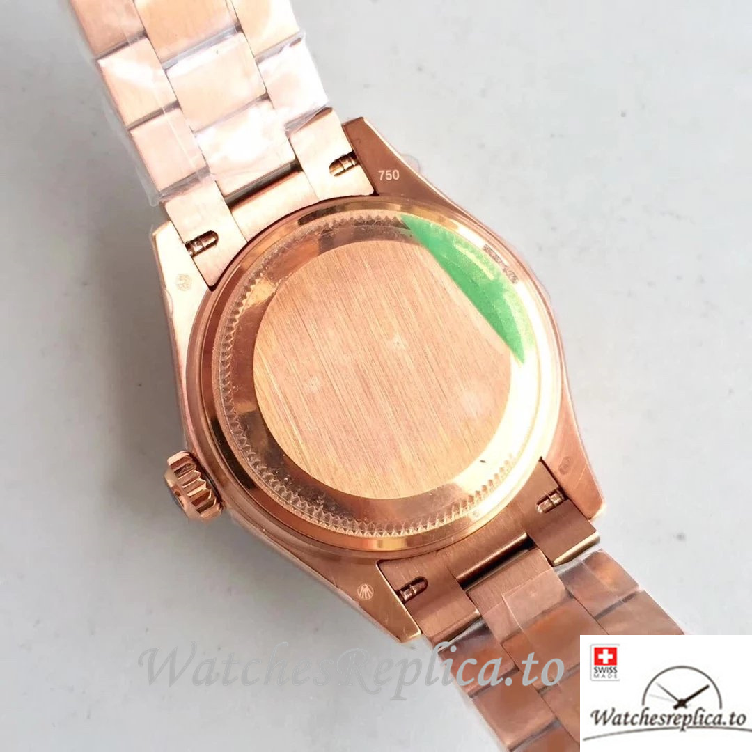Swiss Rolex Datejust Replica 279175 Rose Gold strap 28MM - WatchesReplica.is
