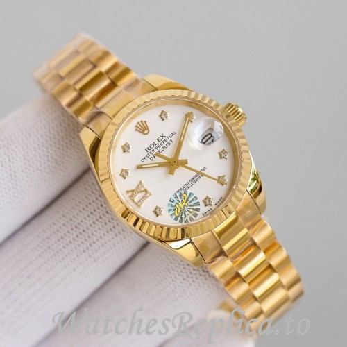 Swiss Rolex Datejust Replica 279178 Yellow Gold strap 28MM - WatchesReplica.is