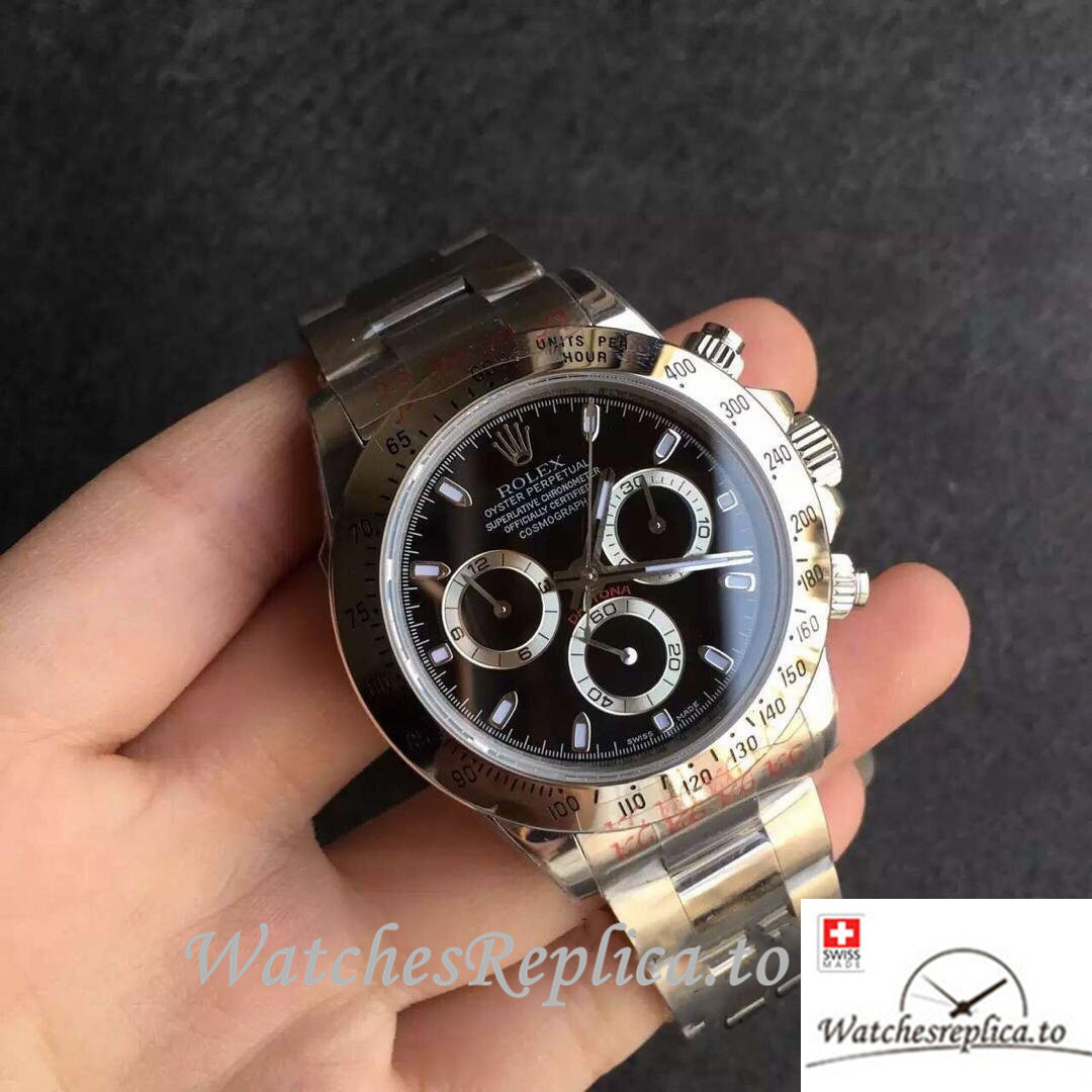 Swiss Rolex Daytona Replica 116520 Stainless steel strap 40MM - WatchesReplica.is