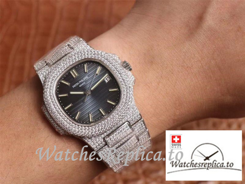 Swiss Patek Philippe Nautilus Replica 5719-10G Diamonds Bezel 40MM - WatchesReplica.is