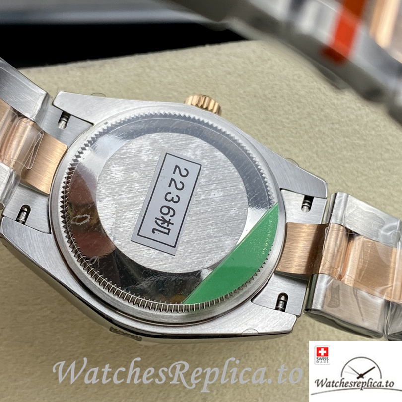 Swiss Rolex Datejust Replica Stainless steel strap 31MM Brown Dial Diamonds - WatchesReplica.is