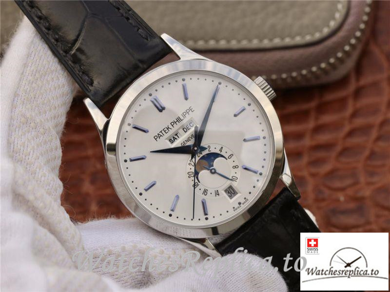 Swiss Patek Philippe Complications Annual Calendar Replica 5396G-011 Black Strap 38MM - WatchesReplica.is
