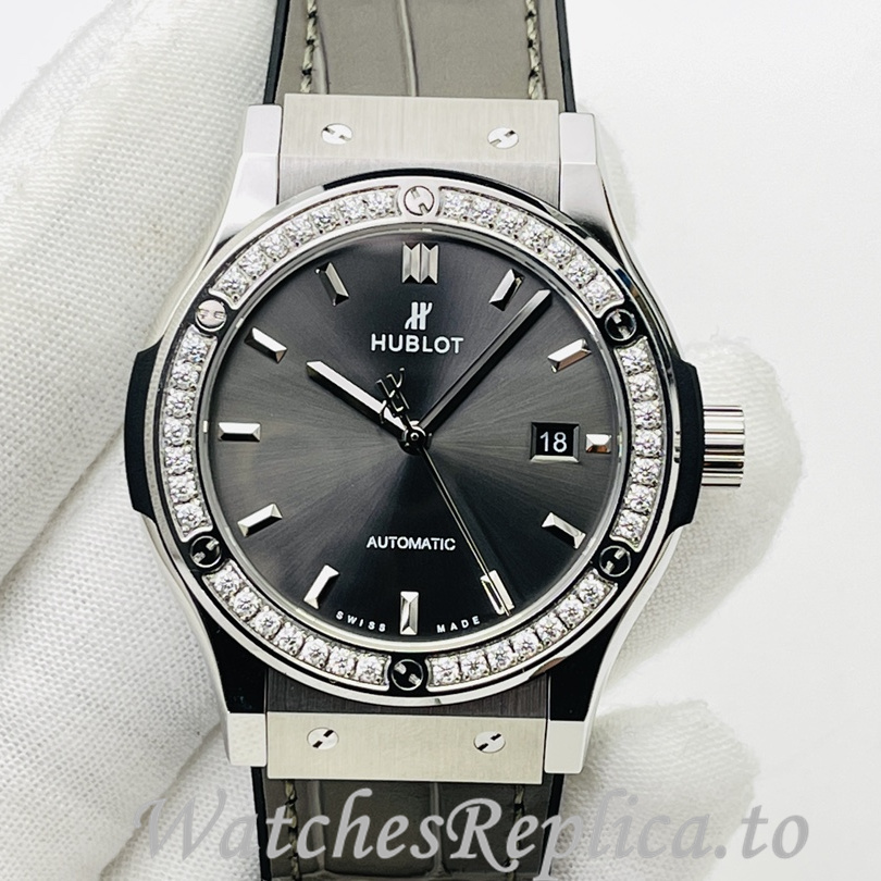 Hublot Replica Big Bang Sang Bleu Leather strap 42MM - WatchesReplica.is
