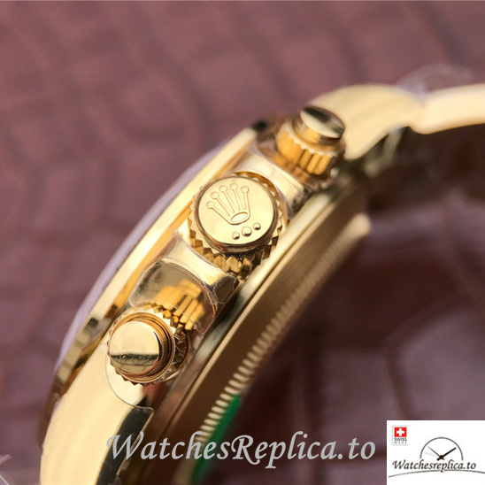 Swiss Rolex Daytona 116528 Yellow Gold strap 40MM - WatchesReplica.is