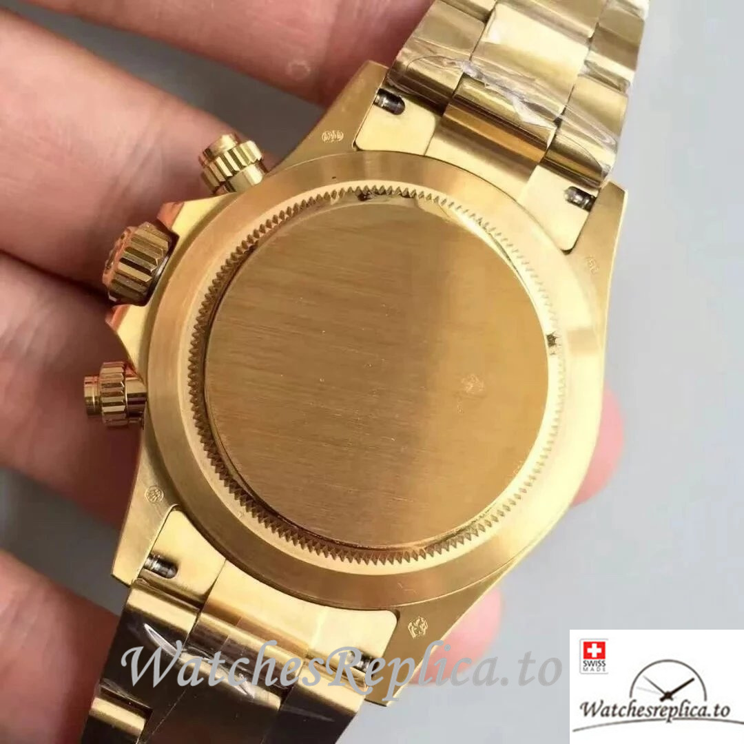Swiss Rolex Daytona Replica 116508 Yellow Gold strap 40MM - WatchesReplica.is