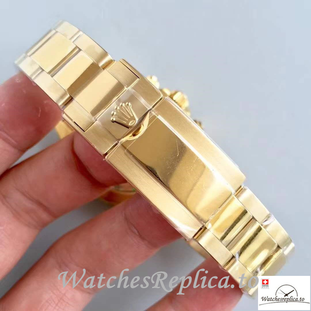 Swiss Rolex Daytona Cosmograph Replica 116508 Yellow Gold Strap 40MM - WatchesReplica.is