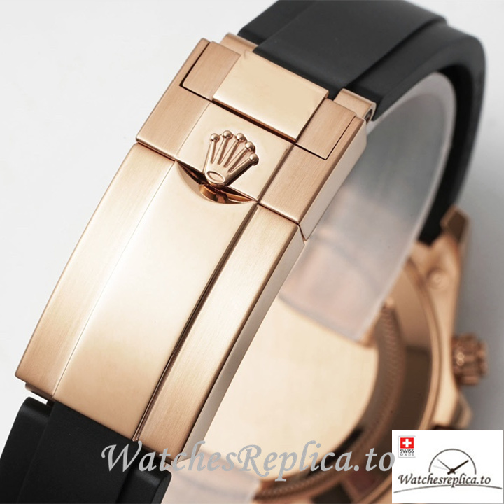 Swiss Rolex Daytona Replica Rubber strap 40MM Black Dial Diamonds Marks - WatchesReplica.is