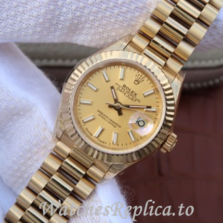 Swiss Rolex Datejust Replica 178278 Yellow Gold strap 31MM - WatchesReplica.is