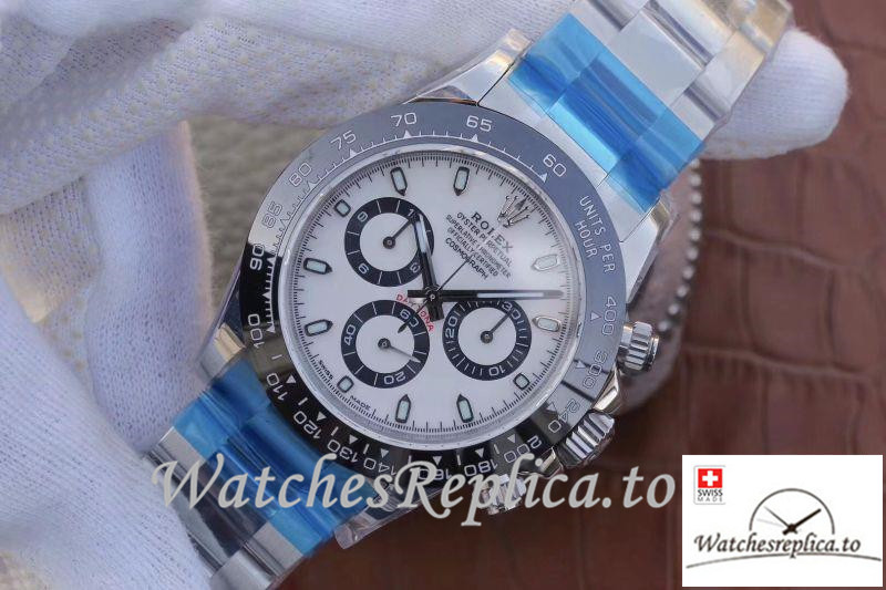 Swiss Rolex Daytona Cosmograph Replica 116500LN 001 Silver Strap 40MM - WatchesReplica.is