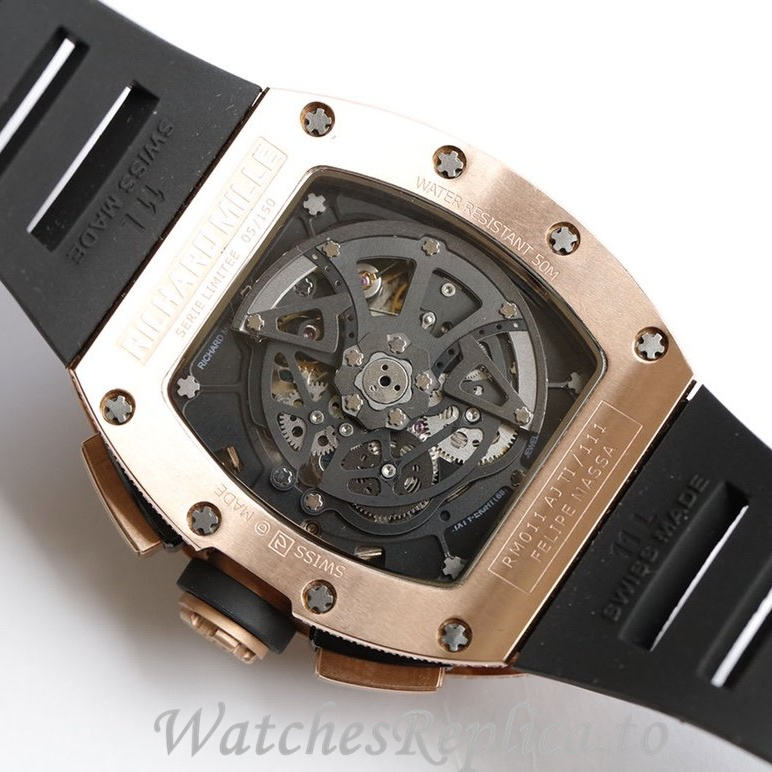 Richard Mille Replica RM011 Rubber strap 50MM - WatchesReplica.is