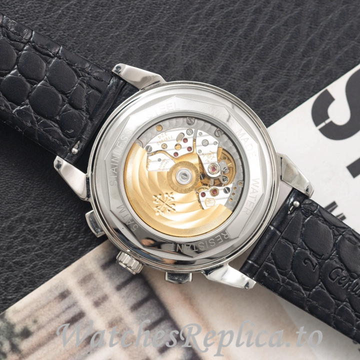 Patek Philippe Replica Complications Leather strap 41MM - WatchesReplica.is