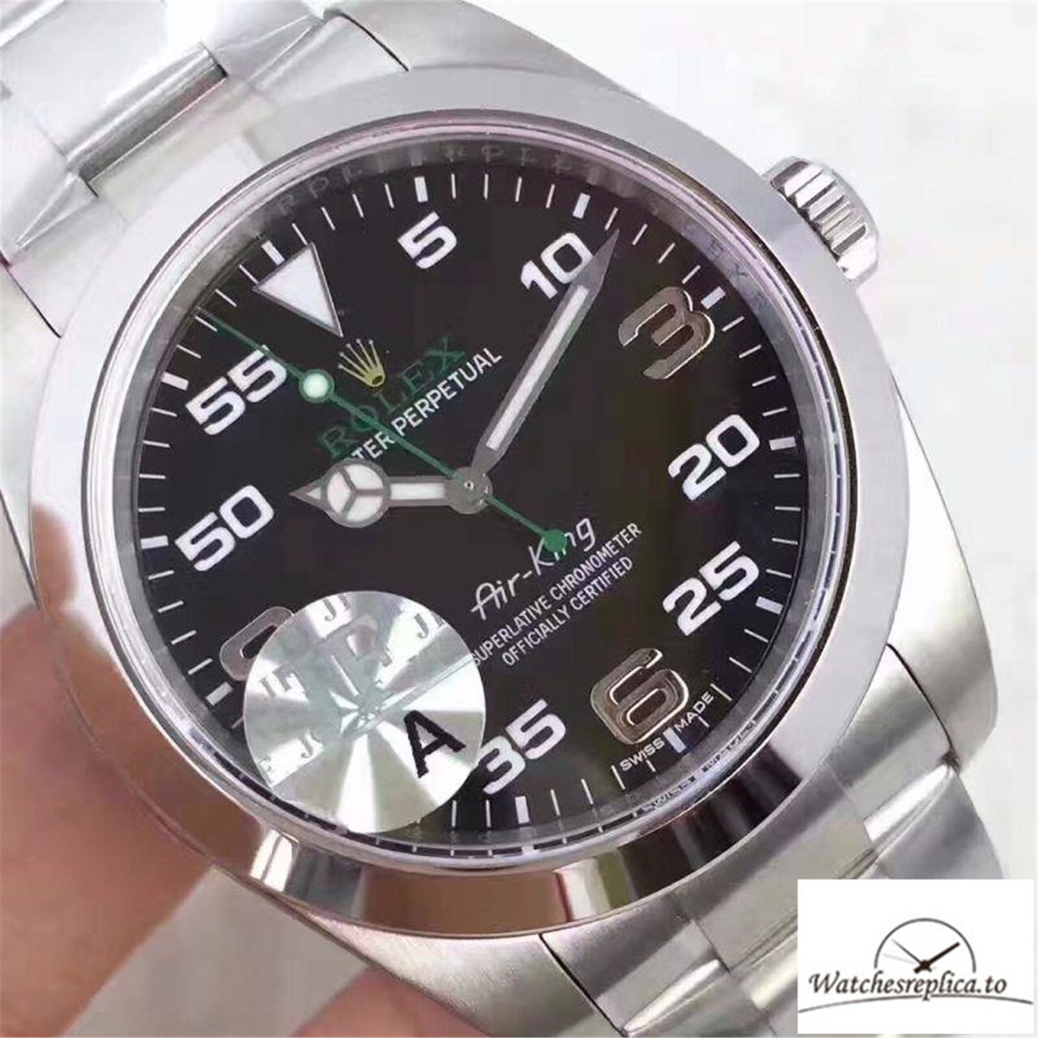 Swiss Rolex AIR King Replica 116900 001 Black Dial 41MM - WatchesReplica.is