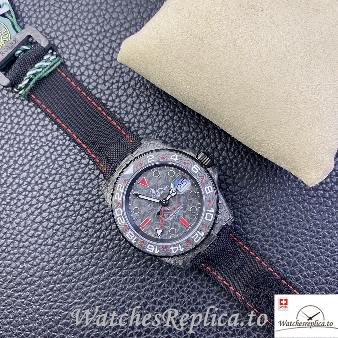 Swiss Rolex GMT Master Electro Carbon Carbon fiber strap 40MM - WatchesReplica.is