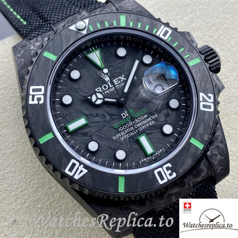 Swiss Rolex Sea Dweller Replica Canvas strap 40MM Green - WatchesReplica.is