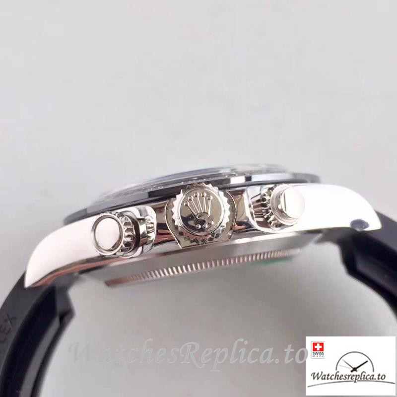 Swiss Rolex Daytona Cosmograph Replica 116519LN Black Rubber strap 40MM - WatchesReplica.is