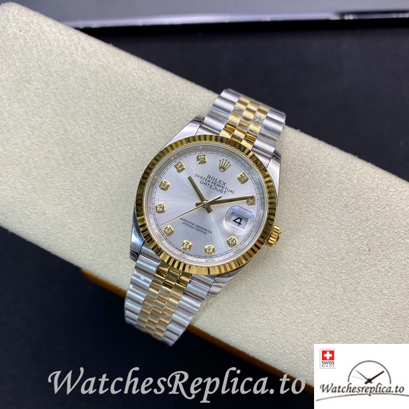 Swiss Rolex Datejust Replica 126233 Stainless steel strap 36MM Silver Dial - WatchesReplica.is