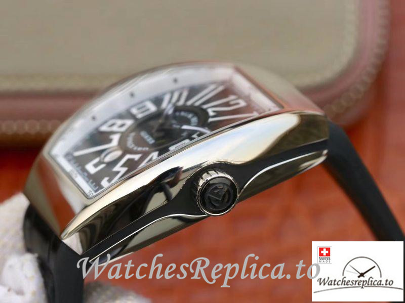 Swiss Franck Muller Vanguard Replica V45-04 Black Strap 45MM - WatchesReplica.is
