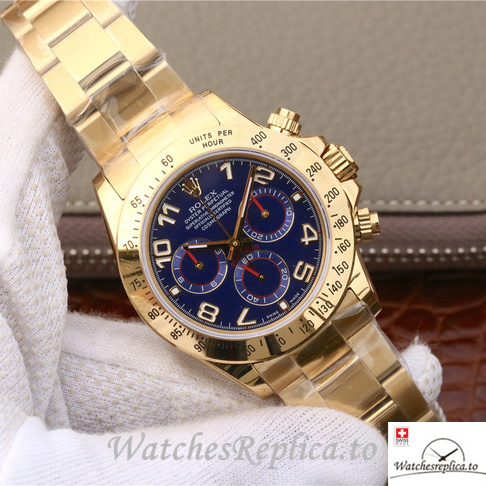 Swiss Rolex Daytona 116528 Yellow Gold strap 40MM - WatchesReplica.is