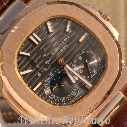 Patek Philippe Replica Nautilus 5712 Leather strap 40MM - WatchesReplica.is