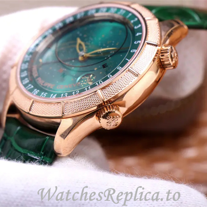 Patek Philippe Replica Complications Leather strap 42MM - WatchesReplica.is