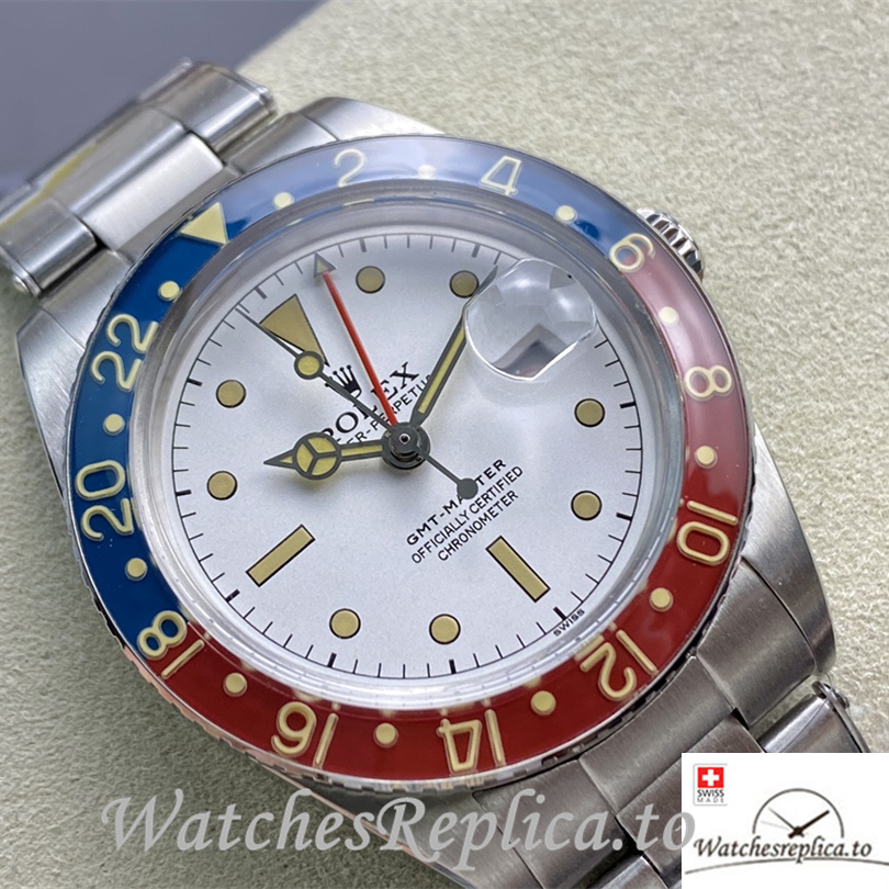 Swiss Rolex GMT Master 16710 Replica Stainless steel strap 40MM - WatchesReplica.is