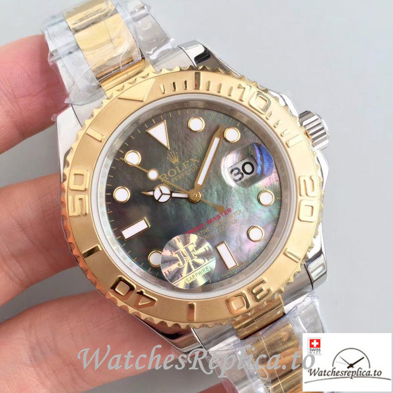 Swiss Rolex Yacht Master Replica 116621 001 Rose Gold Bezel 40MM - WatchesReplica.is