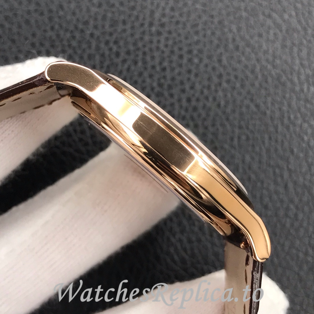 Patek Philippe Replica Calatrava 5296G Leather strap 38MM - WatchesReplica.is