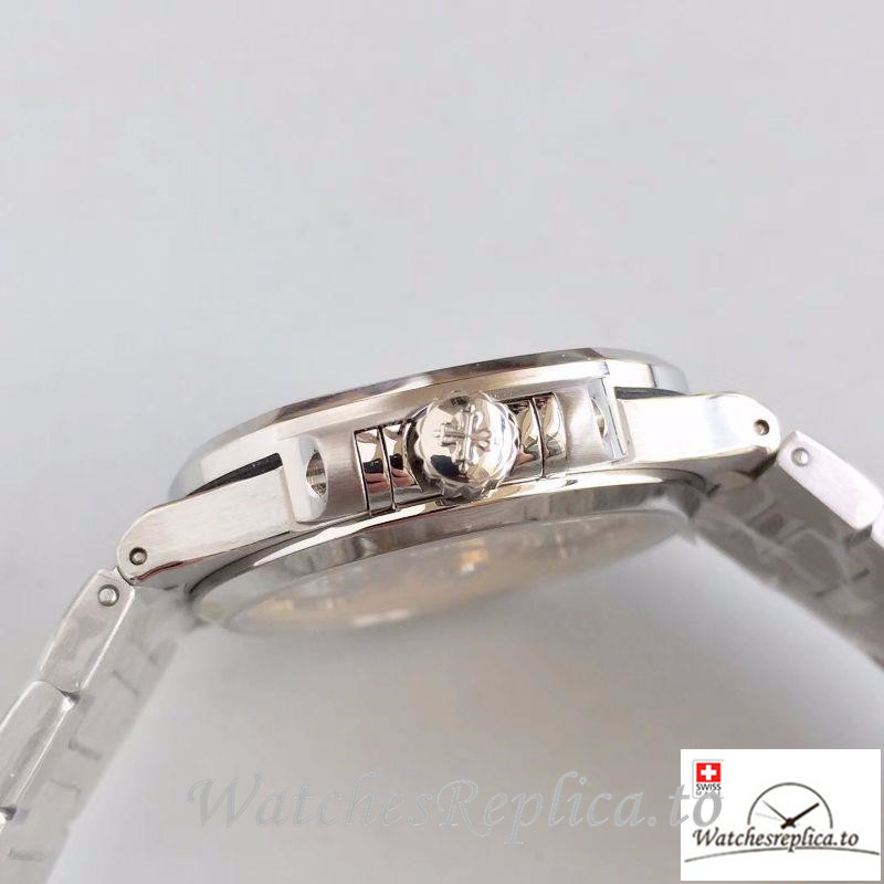 Swiss Patek Philippe Nautilus Ladies Replica 7018/1A-010 Diamonds Bezel 35.2MM - WatchesReplica.is
