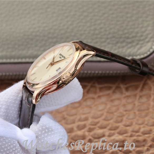 Patek Philippe Replica Calatrava 5227 Leather strap 39MM - WatchesReplica.is